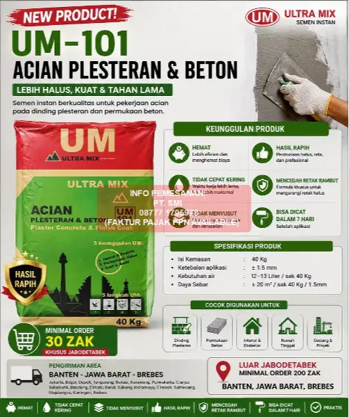 ACIAN PLESTERAN & BETON ULTRA MIX UM-101 @40 KG BANTEN, JABODETABEK