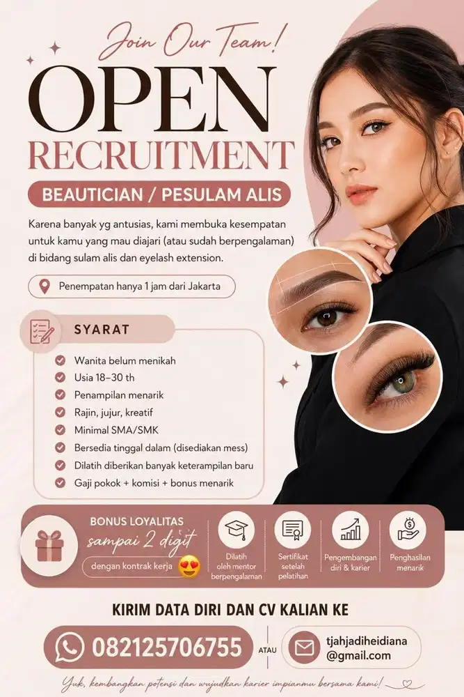 Dibutuhkan pesulan alis dan eyelash extension