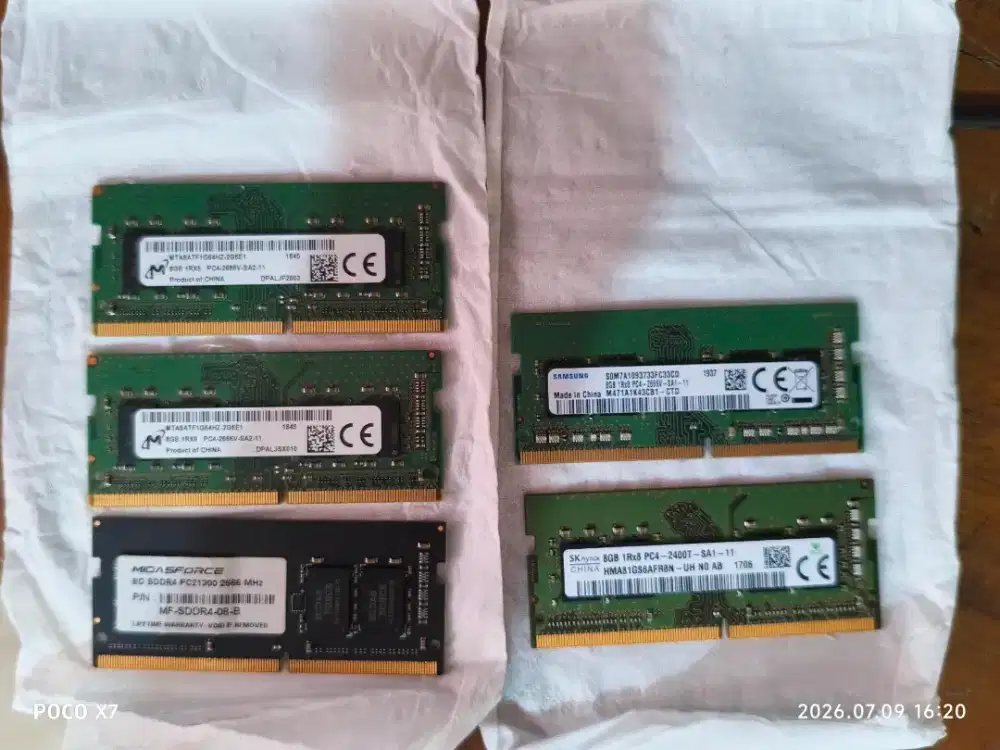 ram memori laptop sodimm 8gb ddr4 pc2400 pc2600