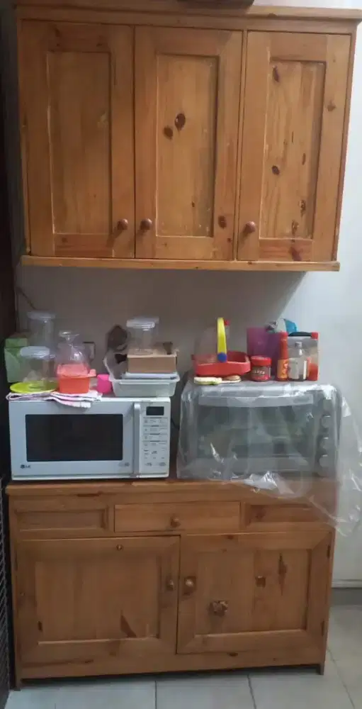 Dijual Kitchen Set Kayu Jati Belanda (atas bawah)