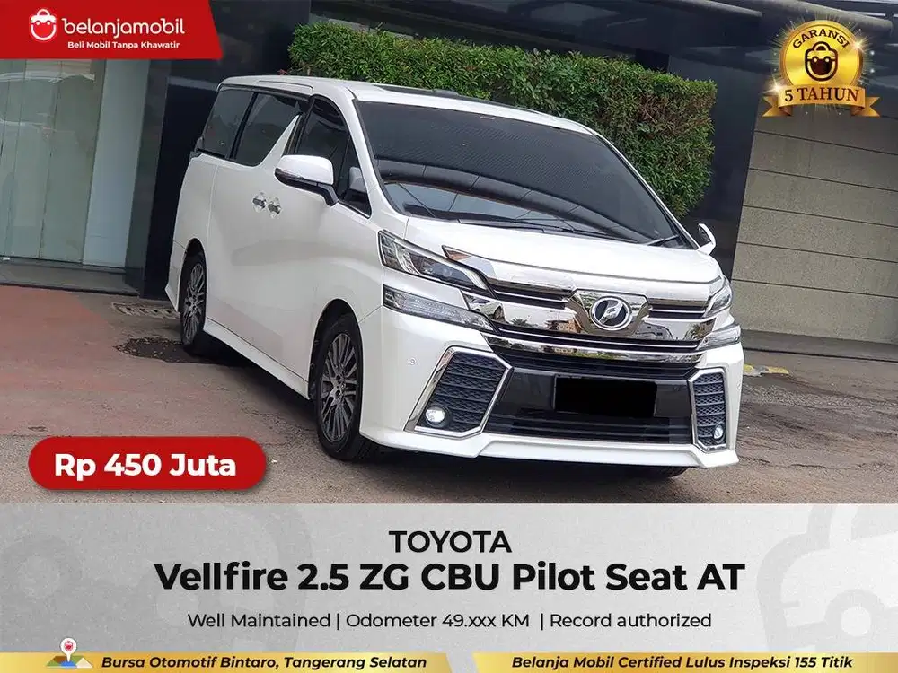 [ LOW KM ] Toyota Vellfire 2.5 ZG CBU Pilot Seat 2015/2016