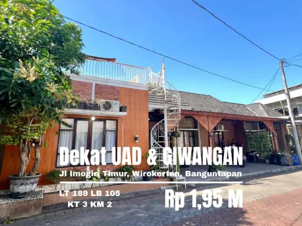 Rumah luas perumahan elit dekat Uad dan terminal Giwangan