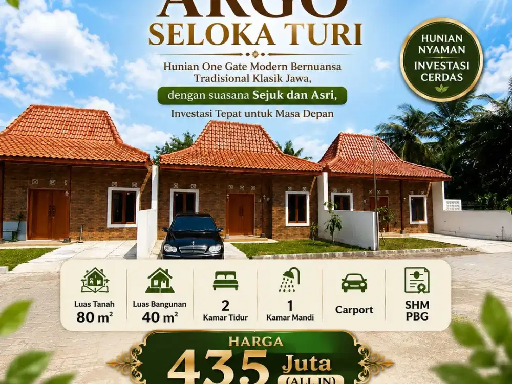 ARGO SELOKA TURI – Rumah Baru MURAH Etnik Modern di Turi, Sleman