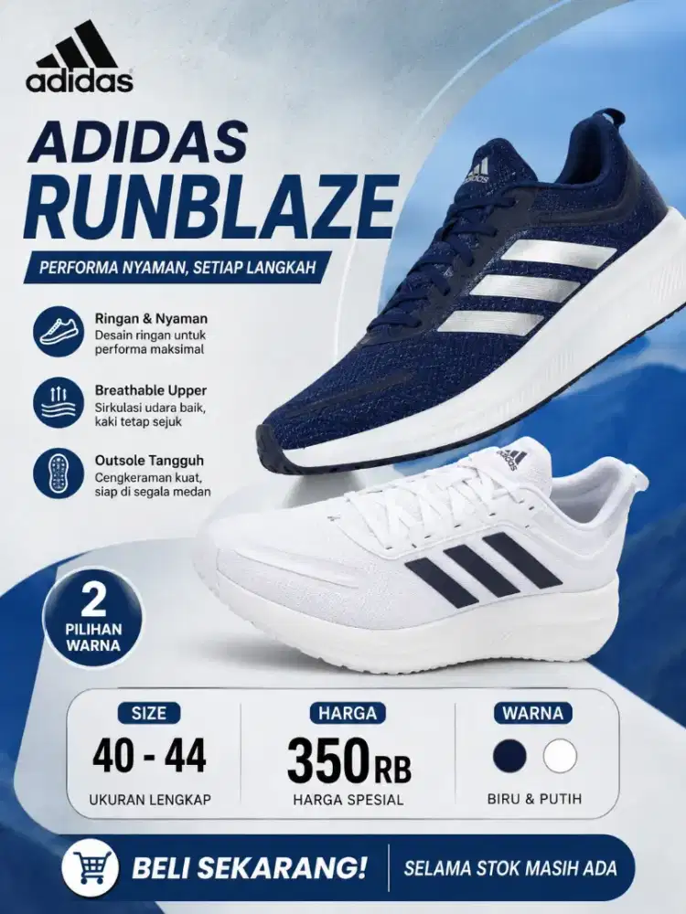 Sepatu Adidas Runblaze size 44 putih