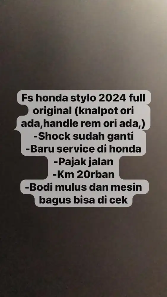 Honda stylo hitam 2024