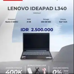 LENOVO IDEAPAD L340 AMD RYZEN 3 3200U RAM 8GB SSD 256GB