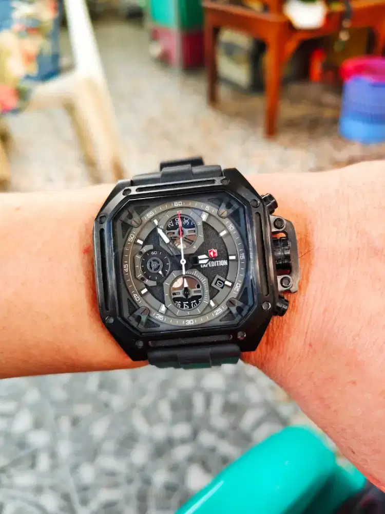 Expedition Sports Chronograph Fullblack E6812M Like New Original