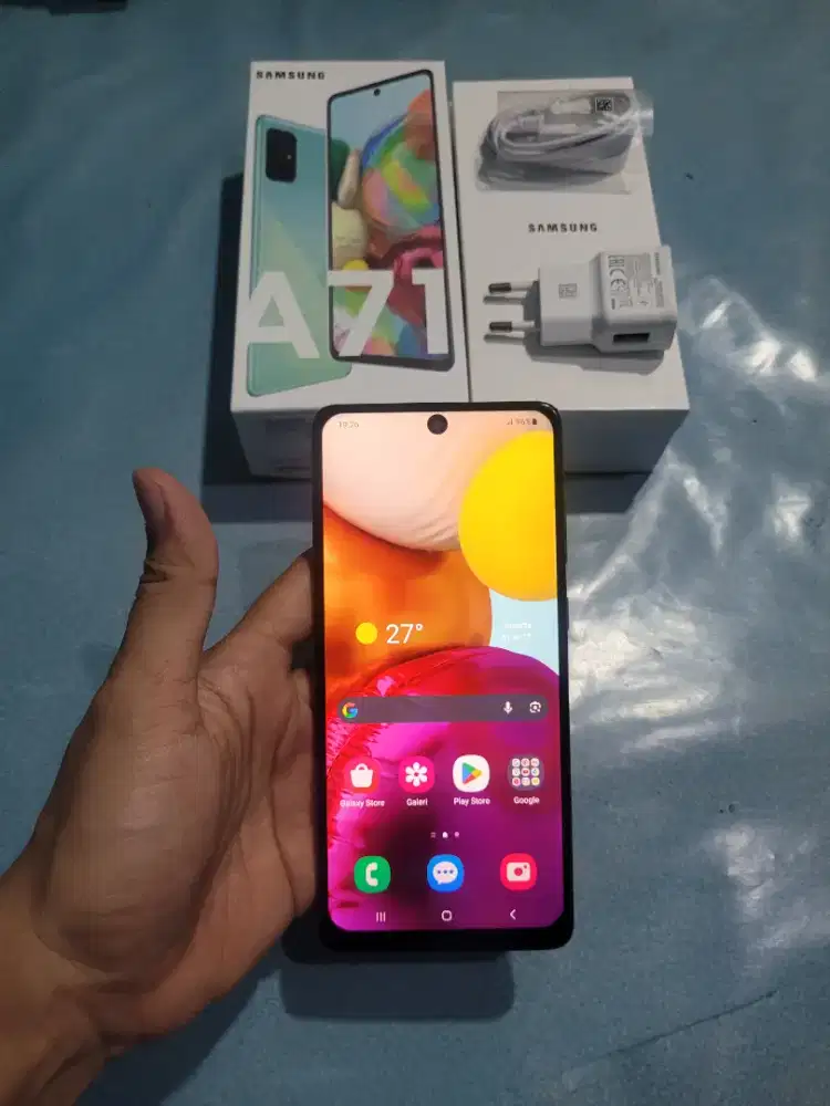 Hp Second Murah RAM 8/128 GB SAMSUNG A71 FULLSET HIJAU
