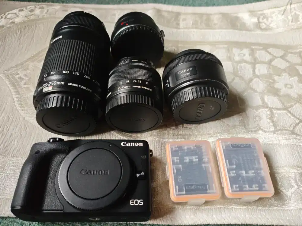 Kamera Canon M3 mirrorles + lensa paket lengkap!