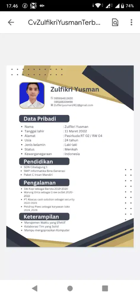 Sedang mencari pekerjaan
