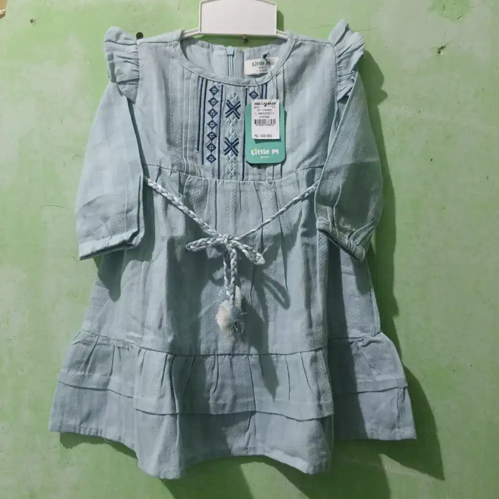 Dress little m baby size 3-6bulan