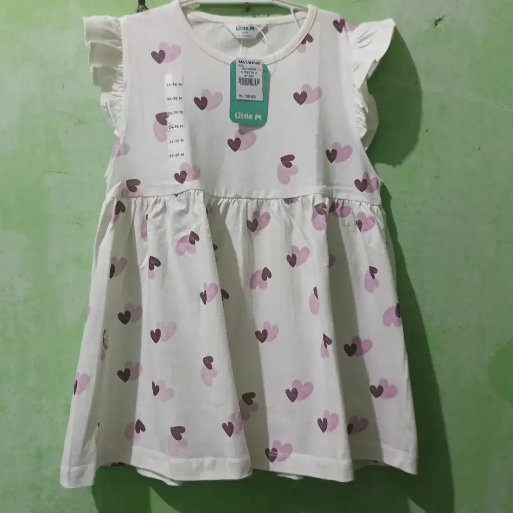Dress little m baby size 24-36bulan