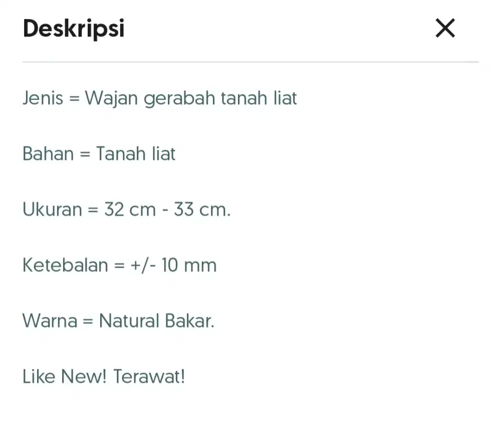 Wajan gerabah tanah liat