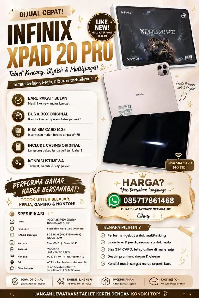 DIJUAL CEPAT INFINIX XPAD 20 PRO