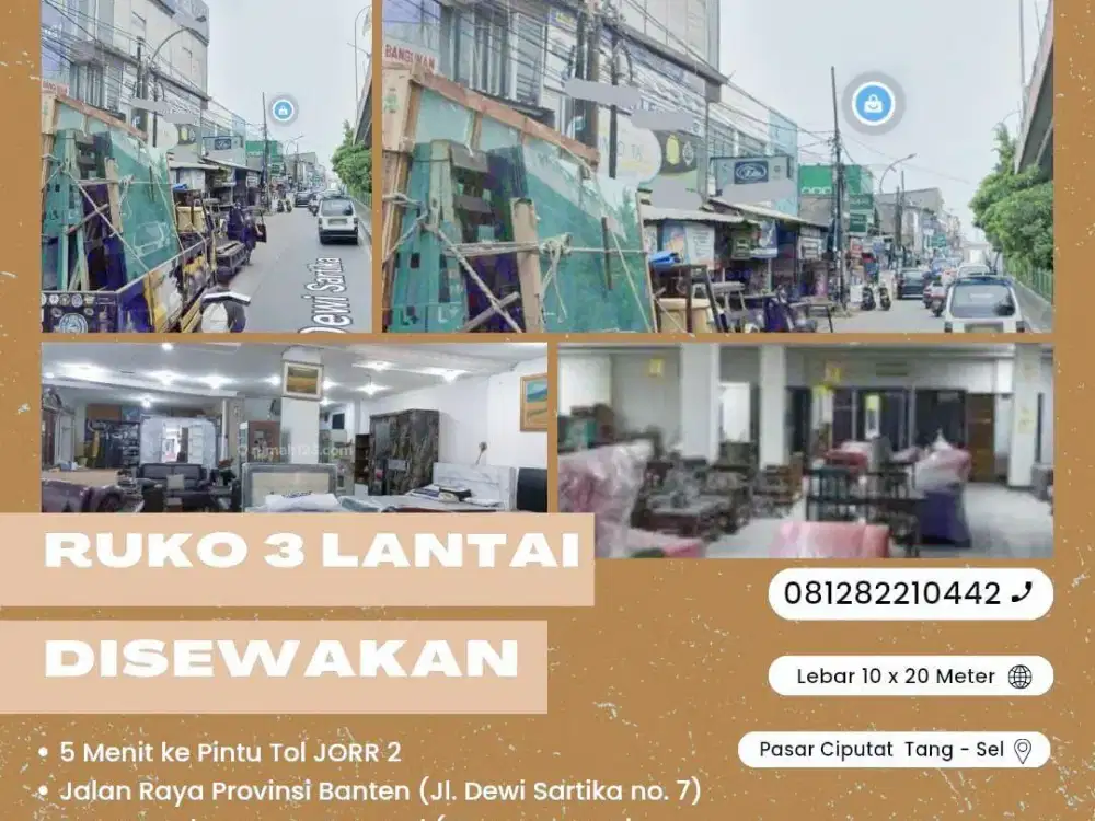 Dikontrakkan Ruko Ramai Pasar Ciputat