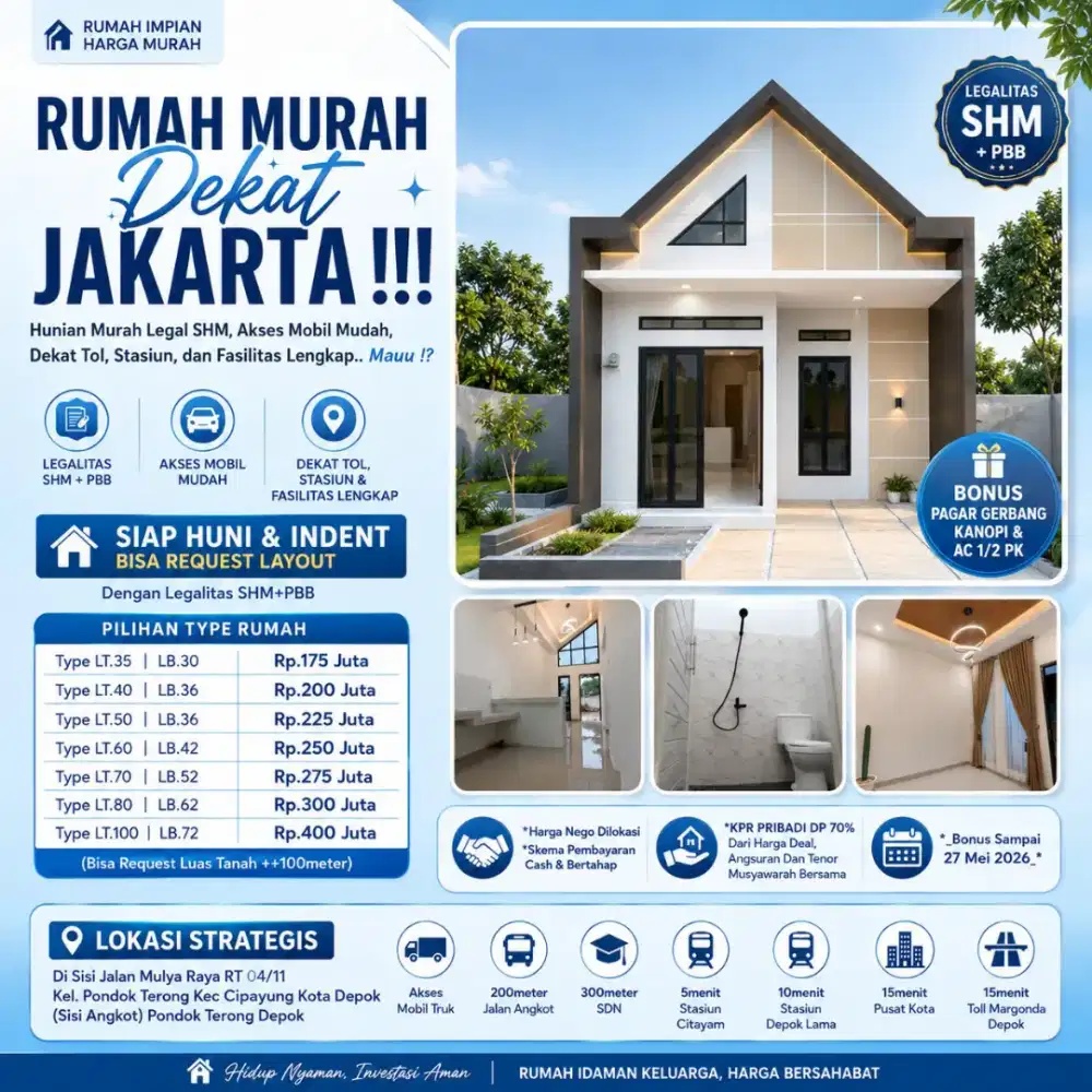 Rumah murah dekat jakarta lokasi depok