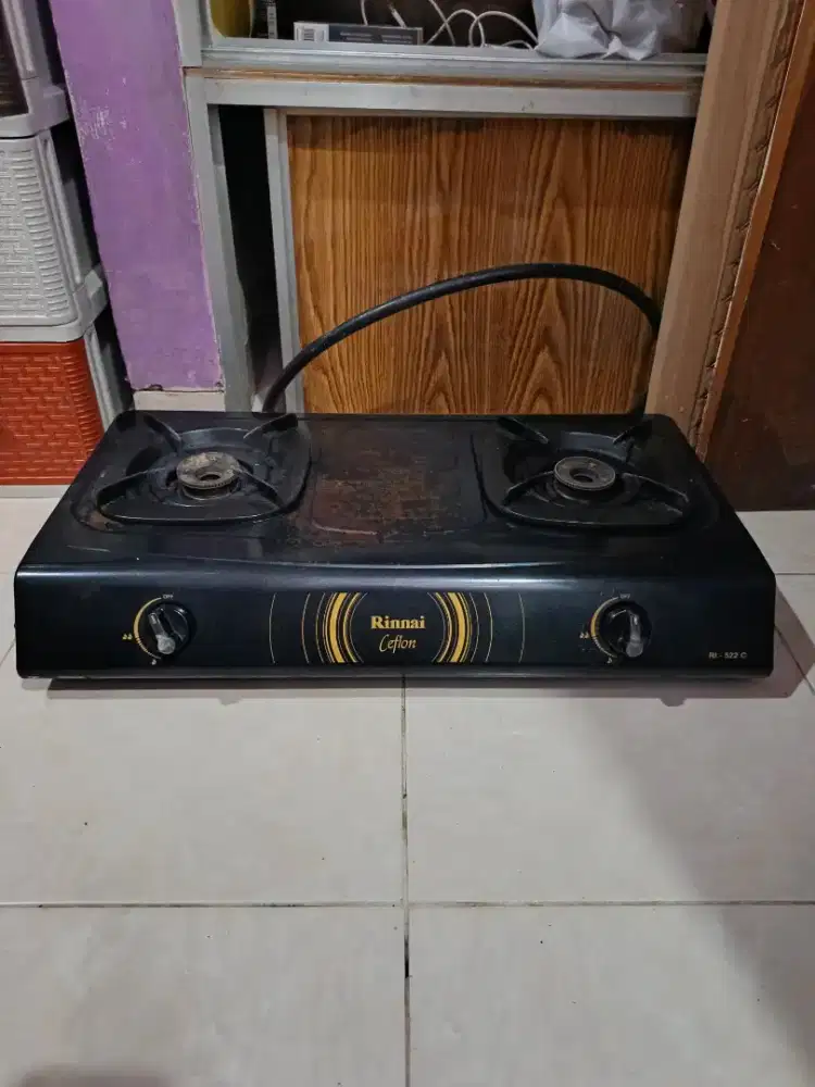 Kompor Gas Rinnai RI-522C 2 Tungku + Bonus Regulator | Siap Pakai