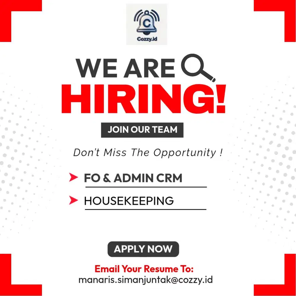 FO & Admin CRM , HK Cozzy Residence