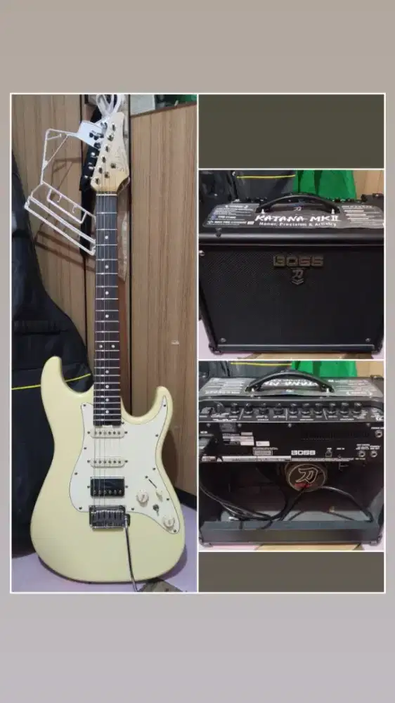 pket gitar dan ampli premium berkualitas mantap siap pakai nett