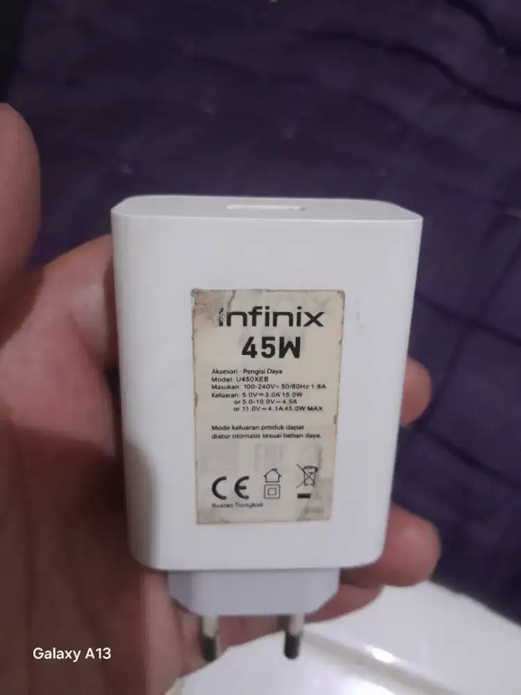 Kepala charger infinix 45wat original fast charging