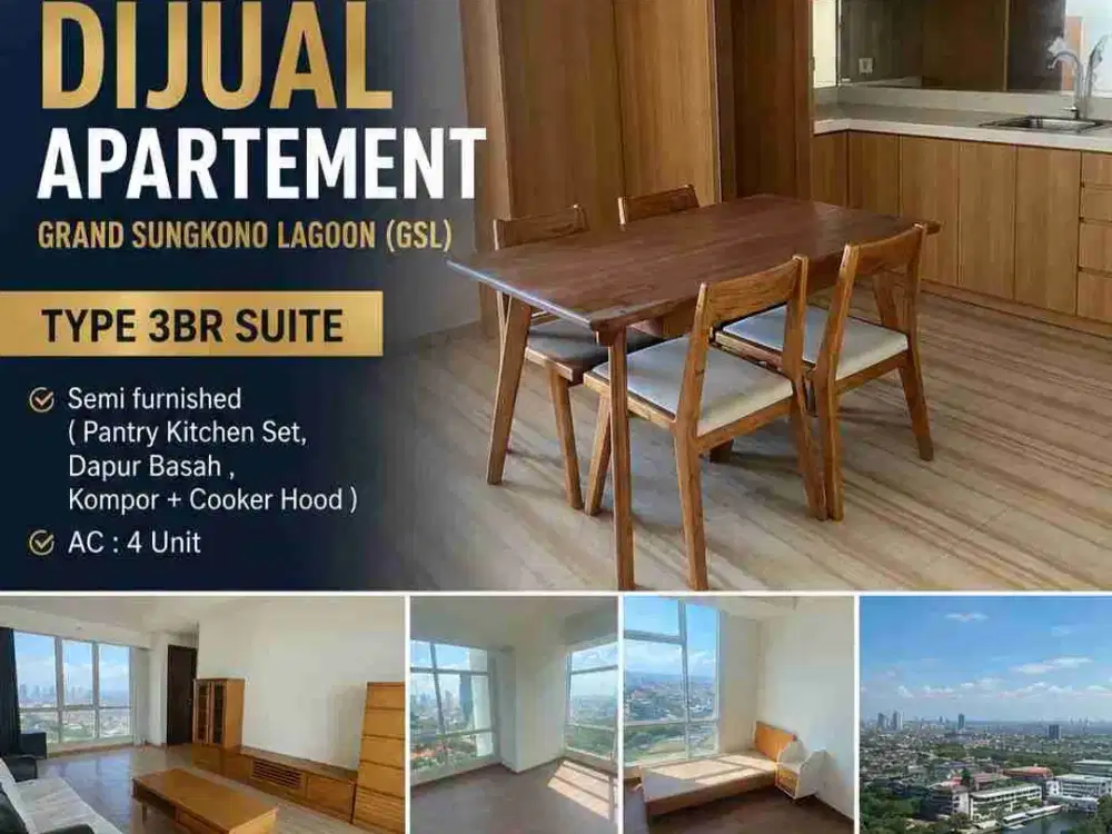Dijual Apt 3 BR Grand Sungkono Lagoon