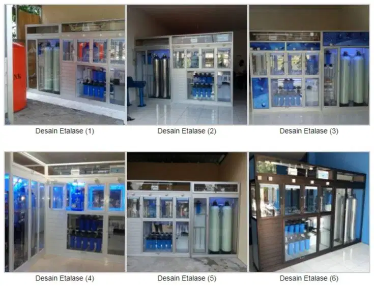 Etalase Lemari Partisi Depot Air Minum Isi Ulang