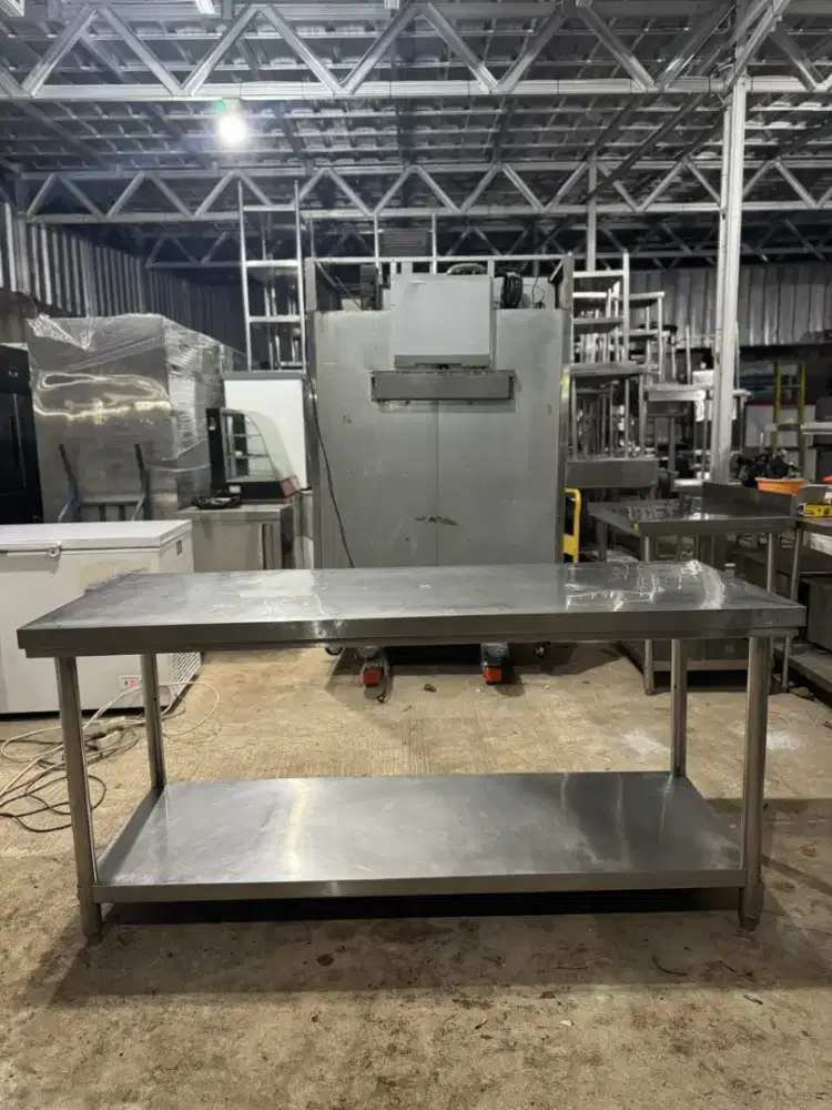 Meja stainlees 2 susun ukuran 180x70x85