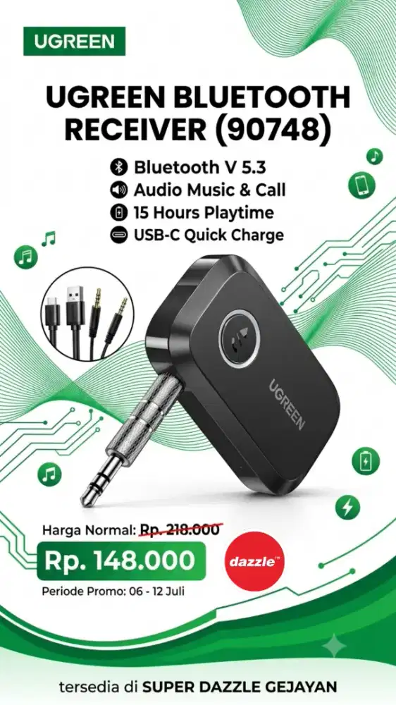 UGREEN BLUETOOTH RECEIVER (90748)