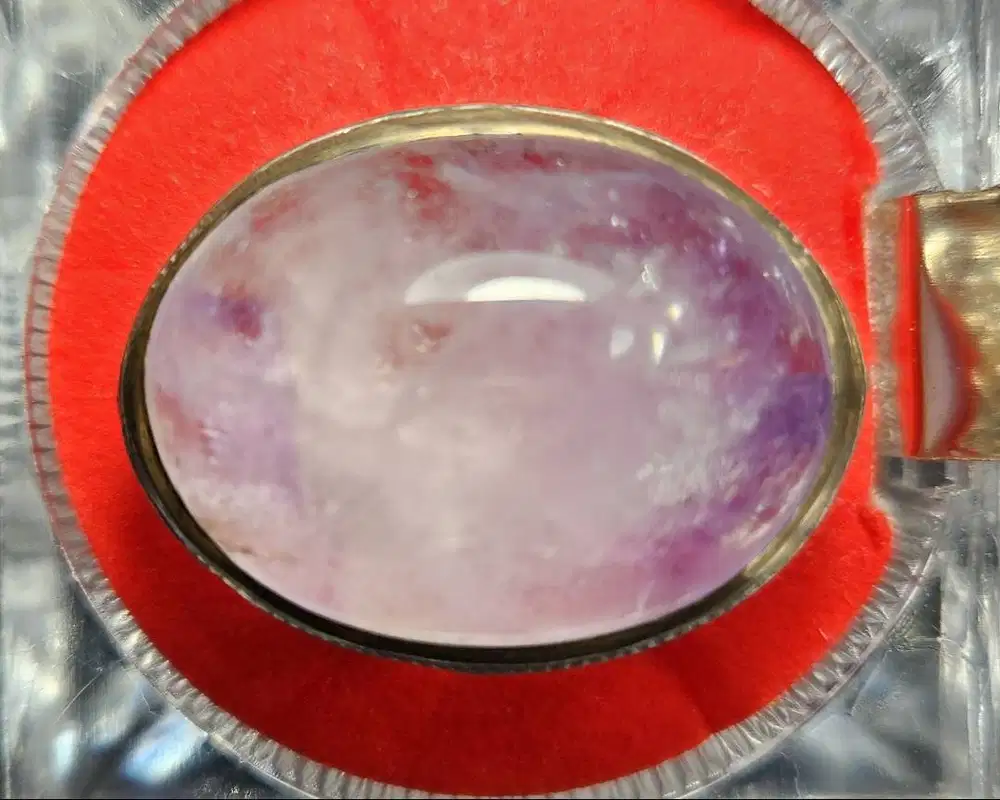 Cincin Perak Pria Amethyst (kecubung) Brazil NTD Big Size (Besar)