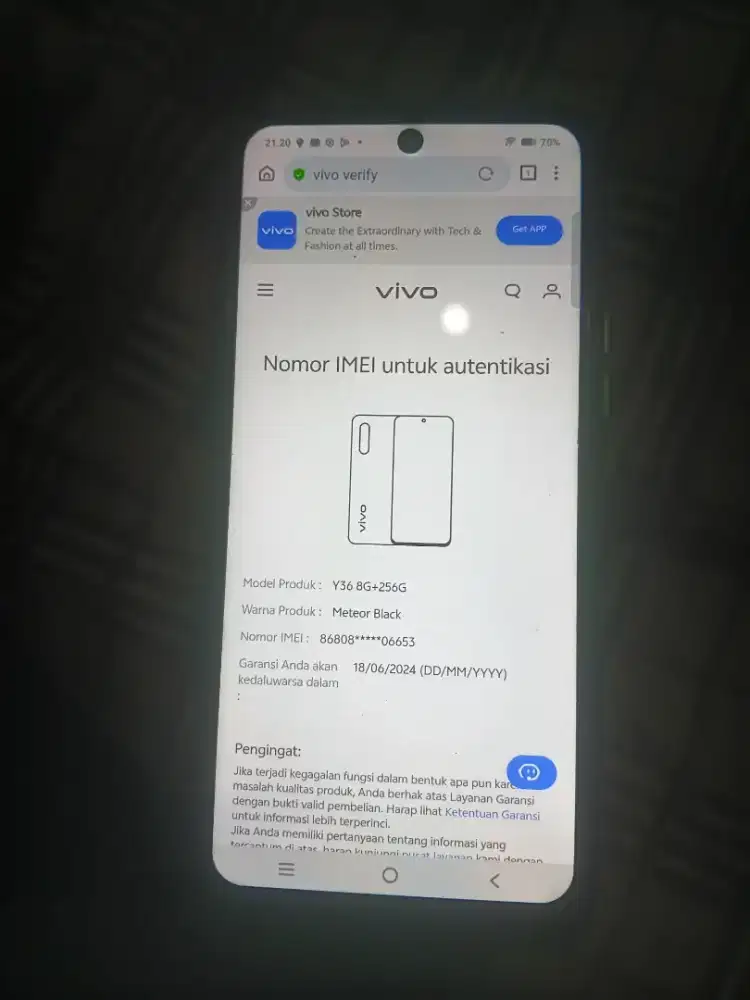 Vivo Y36 4G (8/258) Snapdragon 680 Nfc