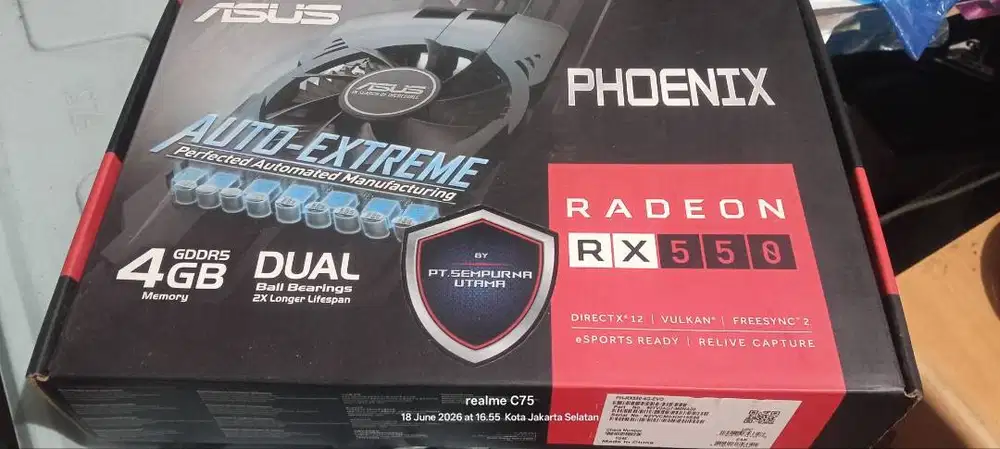 GPU card ASUS Phoenix Radeon RX550 4GB