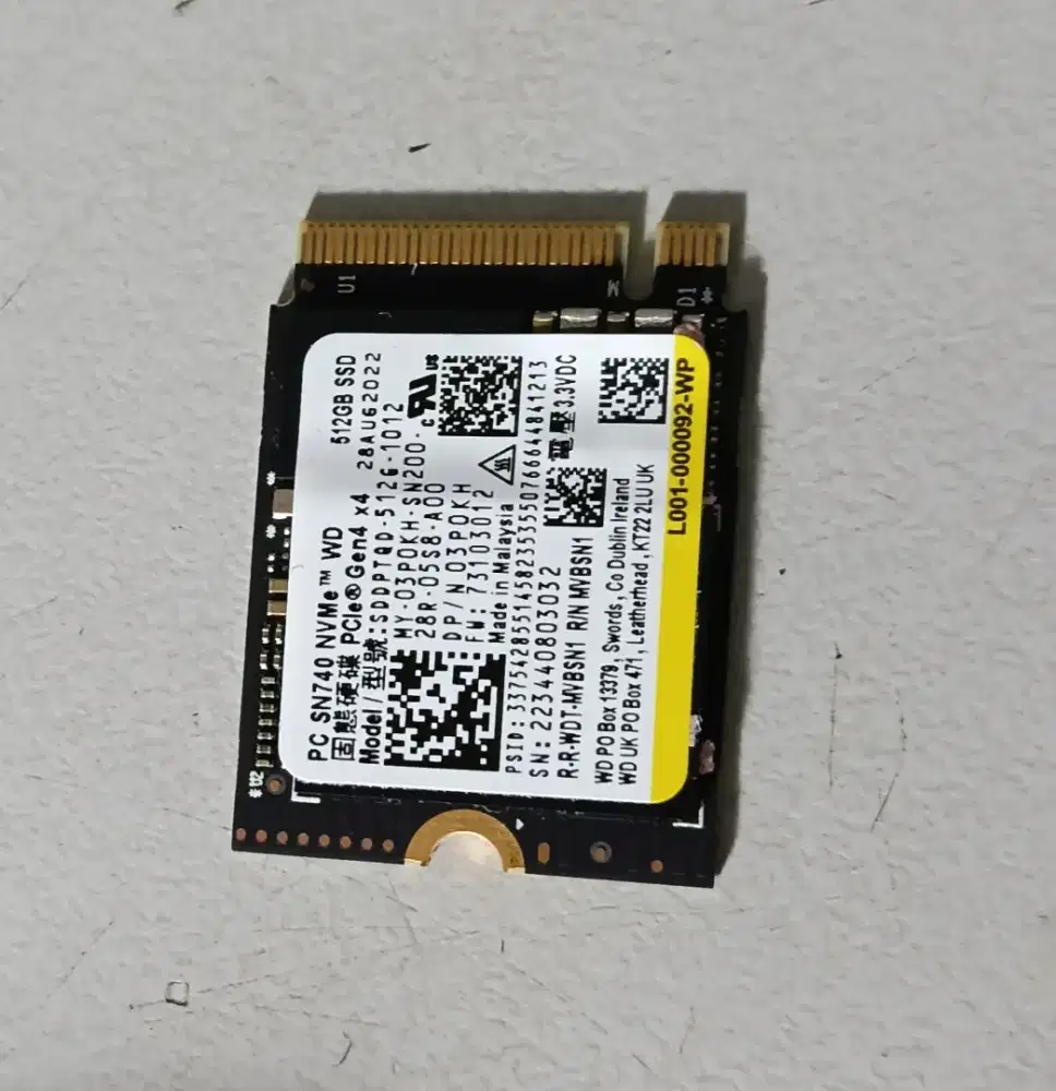 SSD nvme 256gb Gen4 ukuran pendek 2230 normal