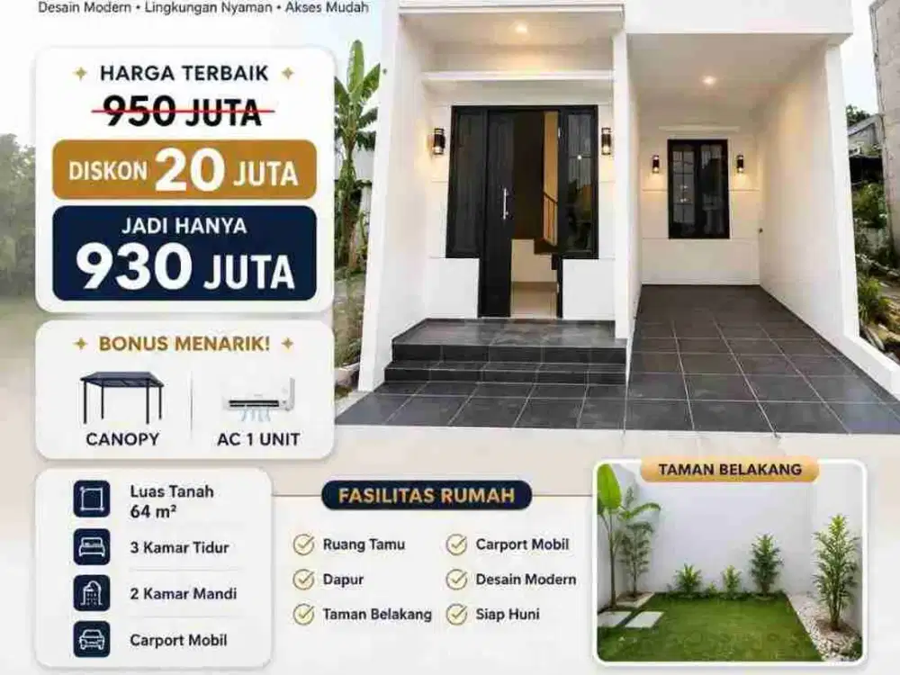 (HOT) Jual Rumah Baru Murah cluster di Kalisari Pasar Rebo Jakarta Timur Bisa KPR
