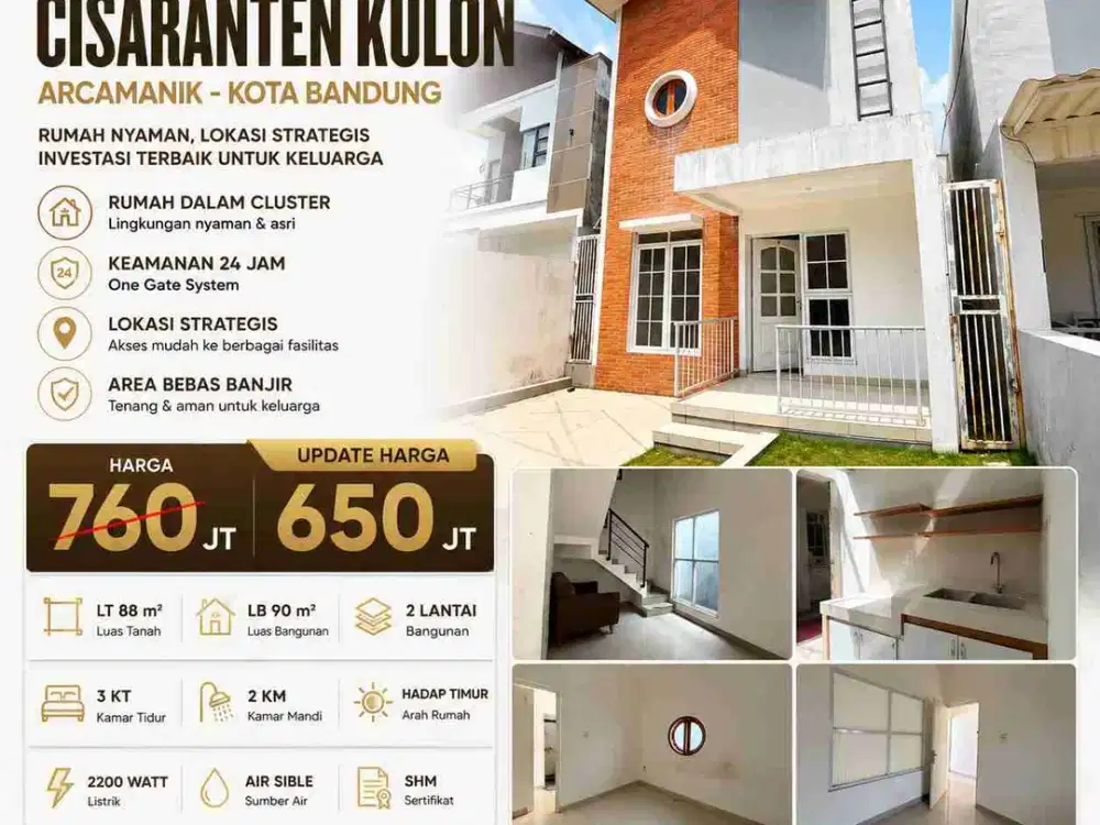 Rumah 2 lantai 600 Jutaan di Cisaranten Kulon, Arcamanik