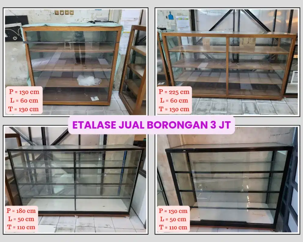 Etalase Kaca 4 unit