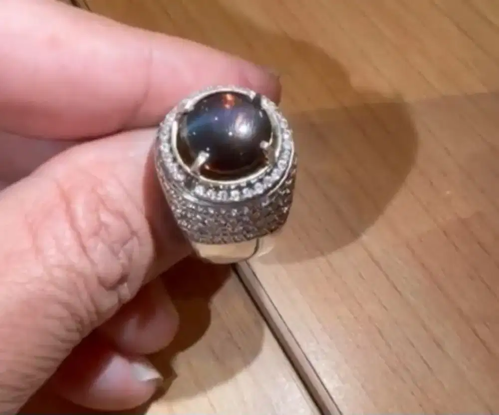 Cat eye alexandrite chyroberly mantap ring perak