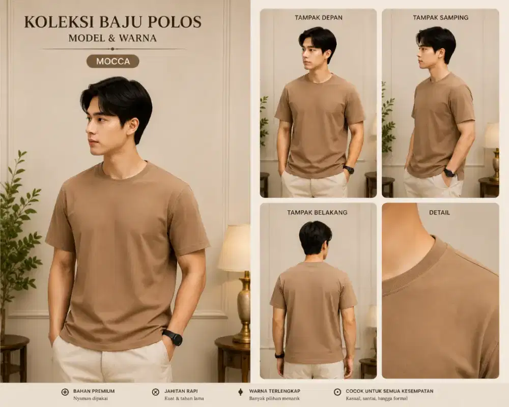 Kaos polos cotton combed 30s