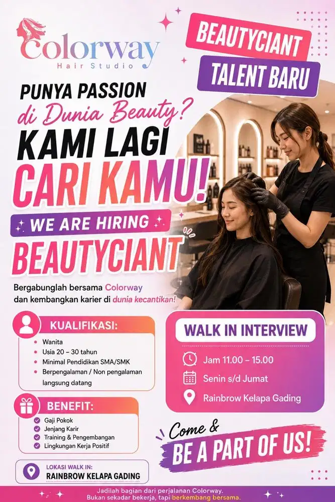 LOWONGAN BEAUTYCIAN – Yuk Gabung Bareng Colorway!
