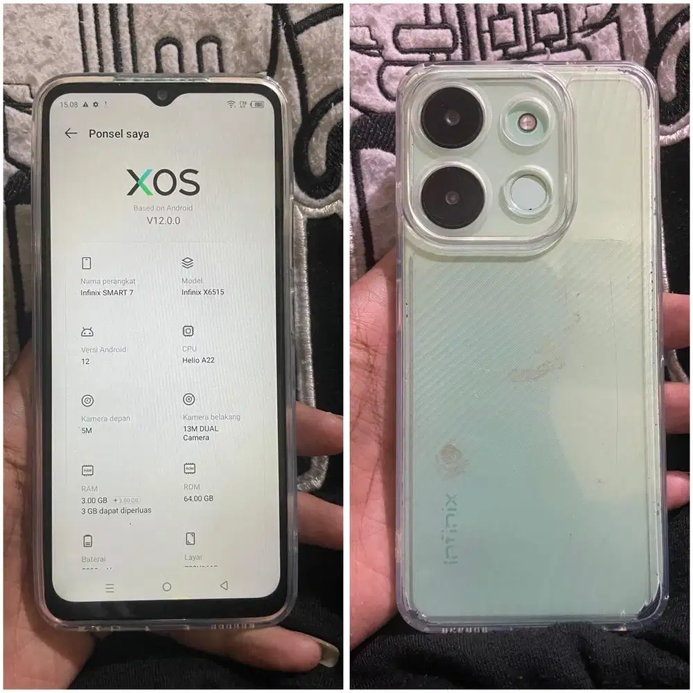INFINIX SMART 7 RAM 3+3/64 (SIDIK JARI ON)