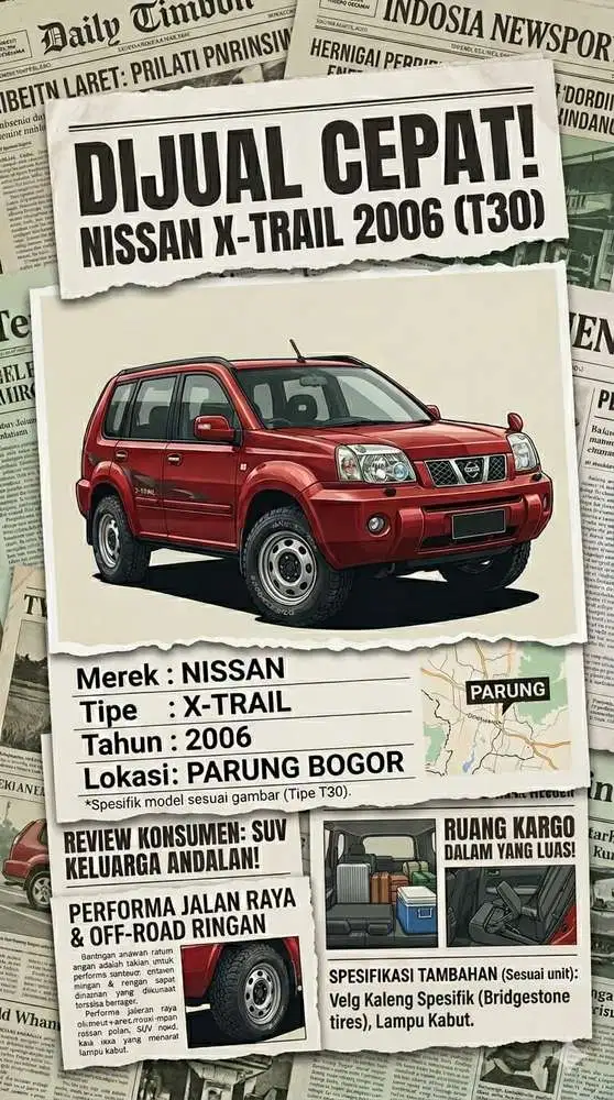 Nissan X-Trail 06 asli merah jarang ada terawat bagus siap pakai