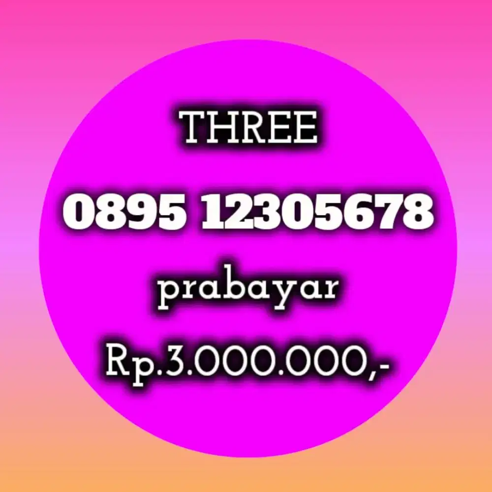 NOMOR CANTIK THREE 12305678