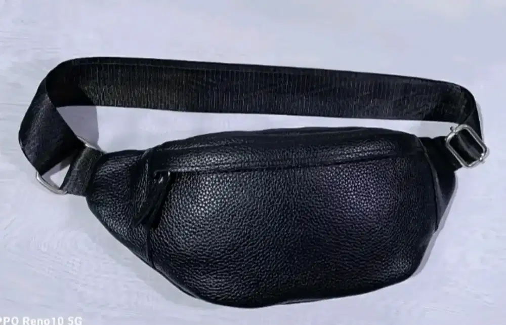 TAS PINGGANG WB KULIT SAPI HITAM ORIGINAL