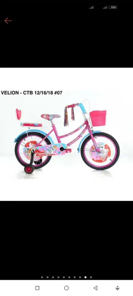 Sepeda anak ukuran 16 merk velion