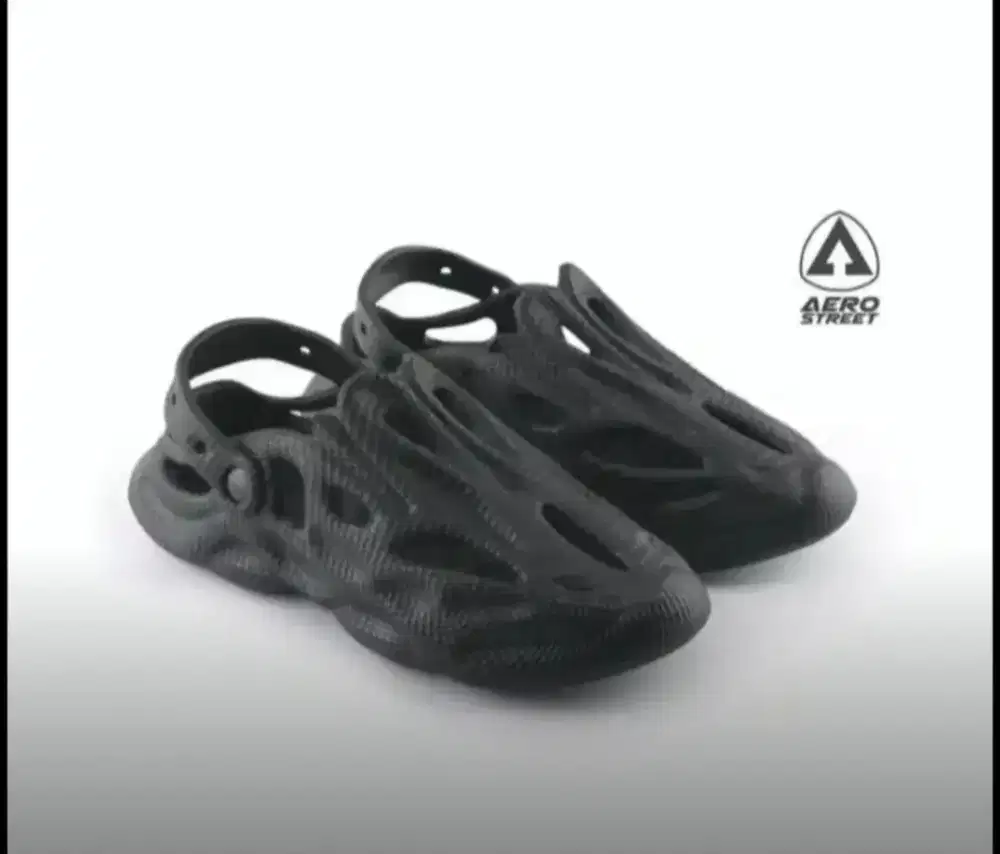 Aerostreet 43 Vhagar Hitam - Sandal Slop Slip On Pria Wanita Aero