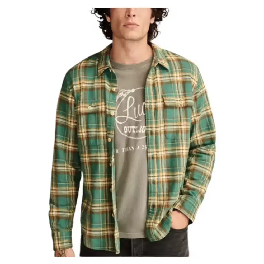 Kemeja flanel preloved green