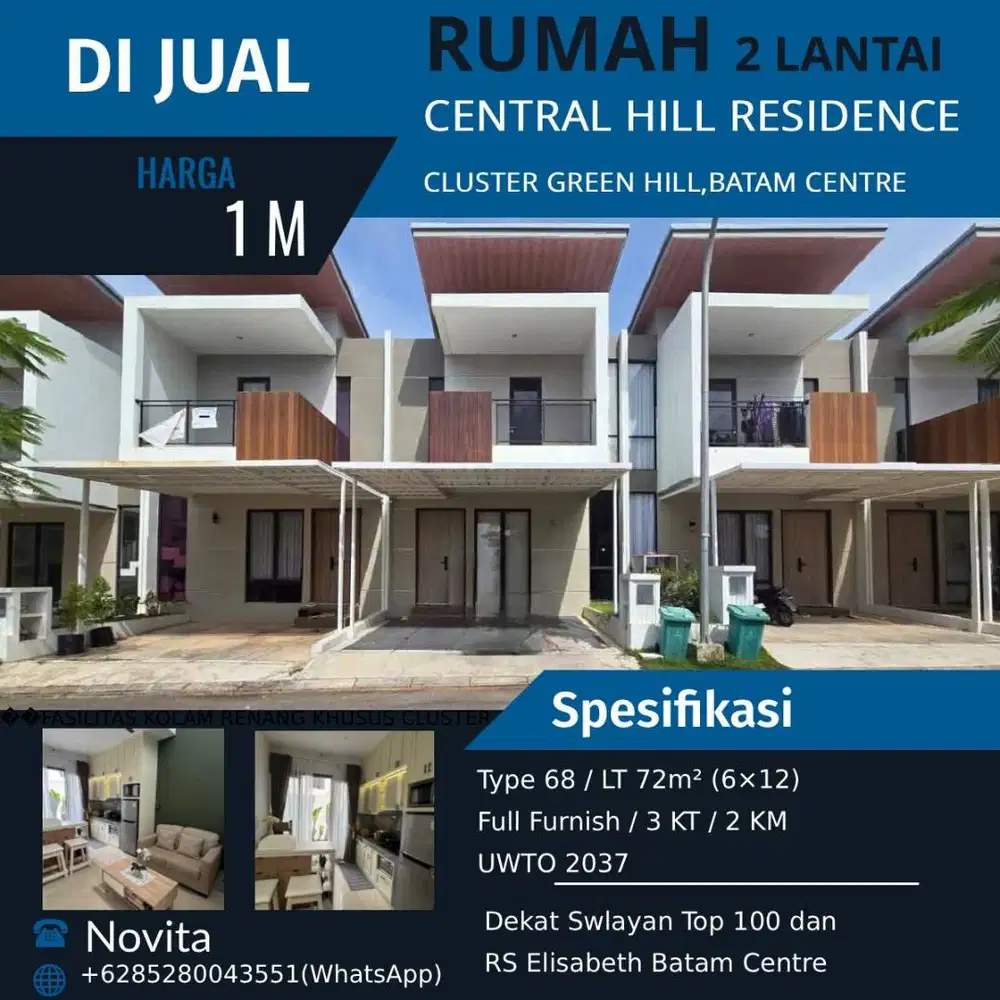 Rumah 2 Lantai Siap Huni & Full Furnish Central Hill Residence