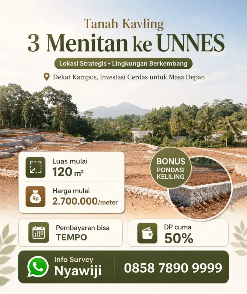 Tanah Unnes sangat bagus dan prospek untuk kost dikota Semarang