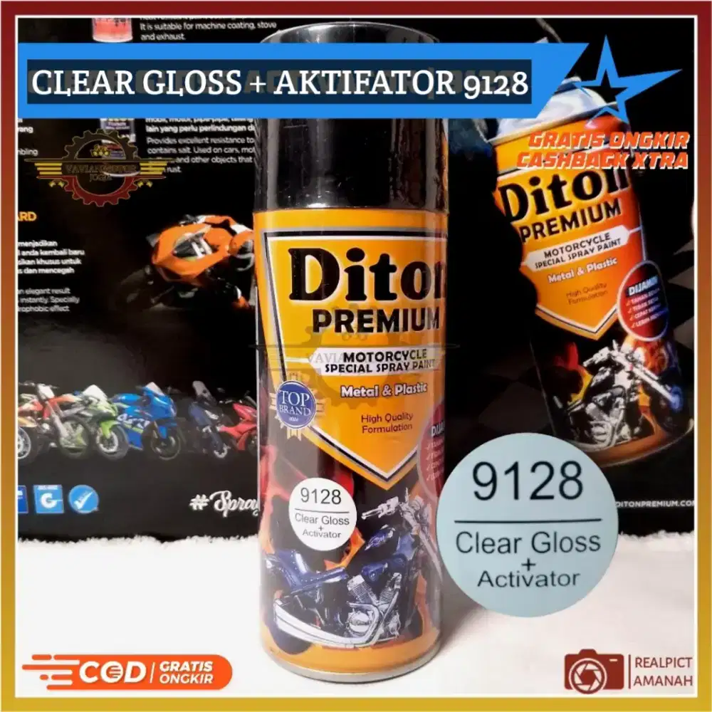 Cat clear gloss dan aktivator diton untuk motor dan mobil