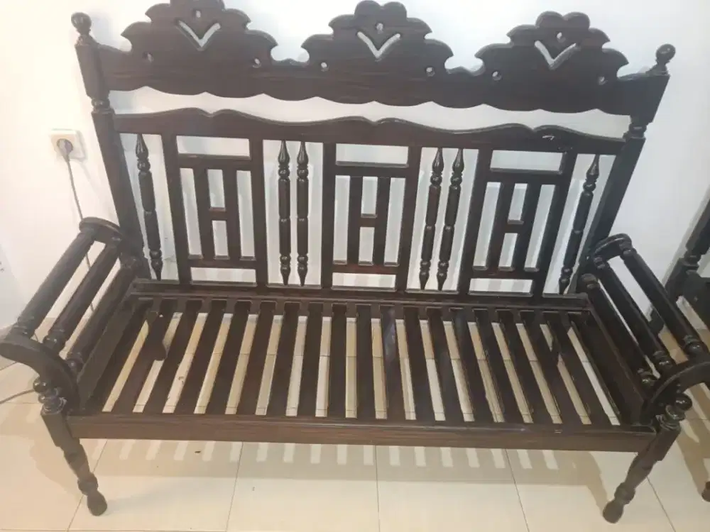 1 Set Kursi Full Kayu Ebony asli