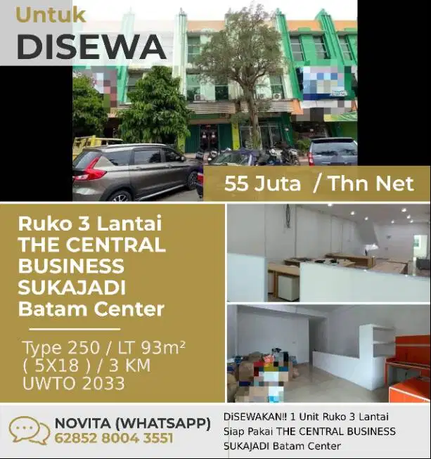 Ruko 3 Lantai Siap Pakai 1 Unit Ruko 3 Lantai Siap Pakai THE CENTRAL